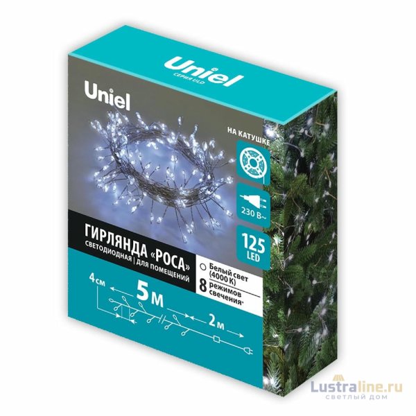 Гирлянда Роса Uniel ULD-S0500-125/DTA WHITE IP20 DEWDROP UL-00012121 Гирлянда Роса Uniel ULD-S0500-125/DTA WHITE IP20 DEWDROP UL-00012121