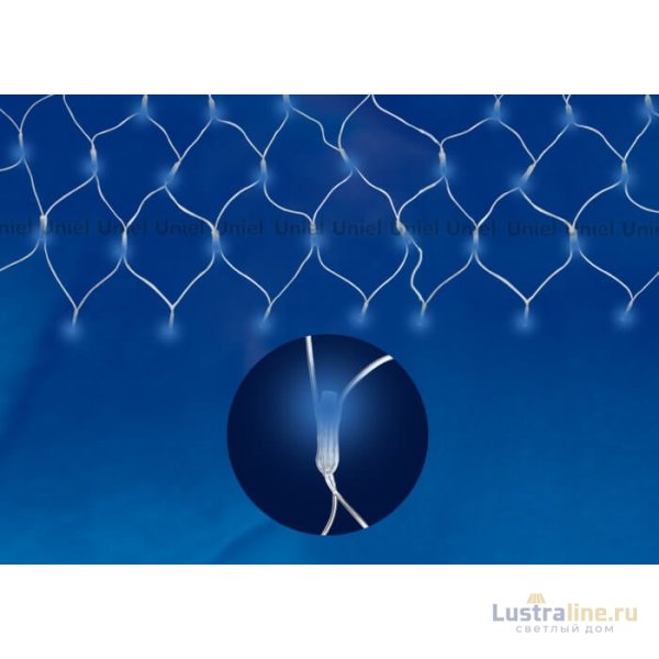 Светодиодная сетка (07938) Uniel 220V синий ULD-N2520-240/DTA BLUE IP20