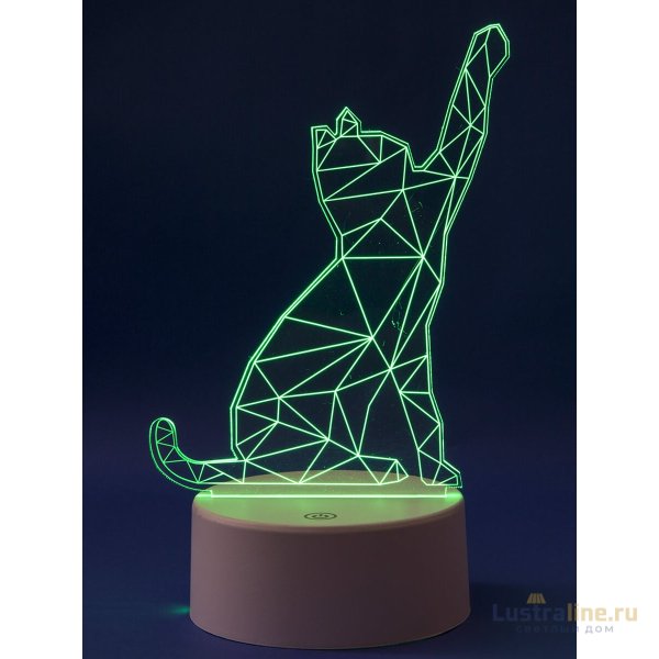 Фигурка светодиодная «Кошка» Uniel (UL-00007419) ULI-M501 RGB/3AAA Catty/White
