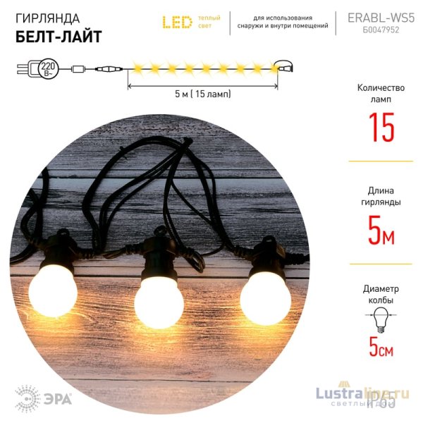 Уличная гирлянда ЭРА ERABL-WS5 Б0047952