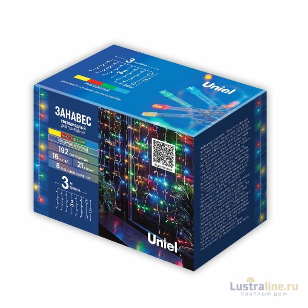 Гирлянда Занавес Uniel ULD-C3030-192/DTA MULTI IP20 UL-00012098