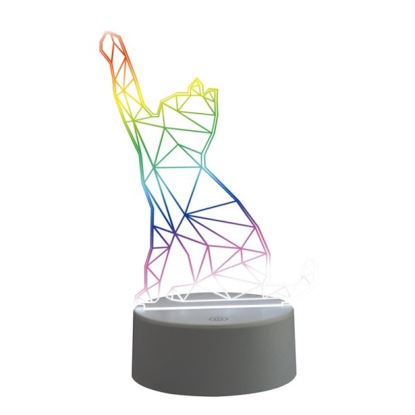 Фигурка светодиодная «Кошка» Uniel (UL-00007419) ULI-M501 RGB/3AAA Catty/White