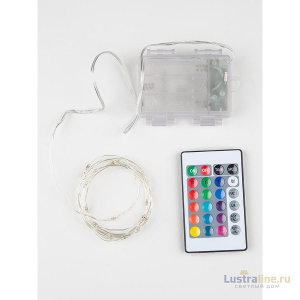 Светодиодная гирлянда Uniel Роса (UL-00007247) разноцветный ULD-S0200-020/DTB/3AA/RC RGB IP20 Dew