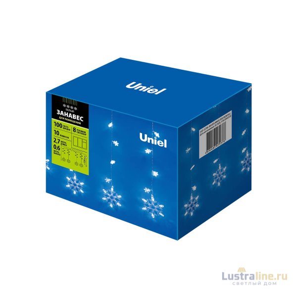 Светодиодная гирлянда (11129) Uniel занавес 220V белый ULD-E2706-100/DTA White IP20 SNOWFALL