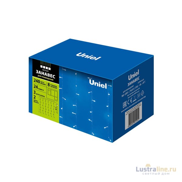 Светодиодная гирлянда (06739) Uniel занавес 220V белый ULD-C2030-240/DTA White IP20