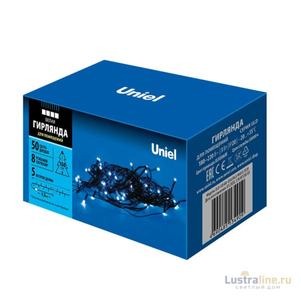 Светодиодная гирлянда Uniel (UL-00007305) белый ULD-S0500-050/DGA White IP20 Светодиодная гирлянда Uniel (UL-00007305) белый ULD-S0500-050/DGA White IP20