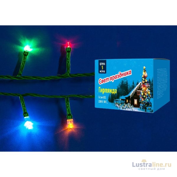 Светодиодная гирлянда (UL-00002389) Uniel 220V разноцветный UDL-S0500-050/DGA Multi IP20 Mini