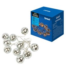 Гирлянда Uniel ULD-S1800-010/STB/3AA WARM WHITE IP20 DISCOBALLS