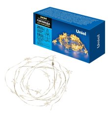 Гирлянда Uniel ULD-S1900-020/STB/2AA WARM WHITE IP20 STARS MINI