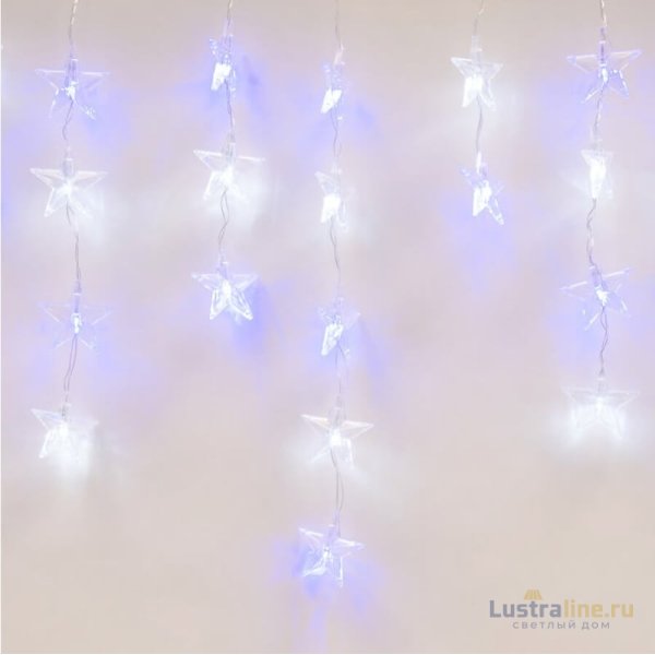 Светодиодная гирлянда (UL-00001410) Uniel занавес 220V белый ULD-E5505-196/DTK WHITE-BLUE IP20 STARS-1