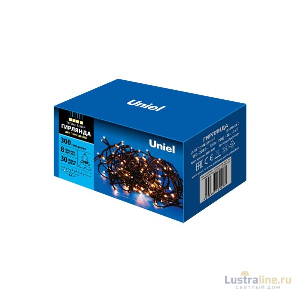 Светодиодная гирлянда Uniel (UL-00007312) теплый белый ULD-S3000-300/DGA Warm White IP20 Светодиодная гирлянда Uniel (UL-00007312) теплый белый ULD-S3000-300/DGA Warm White IP20