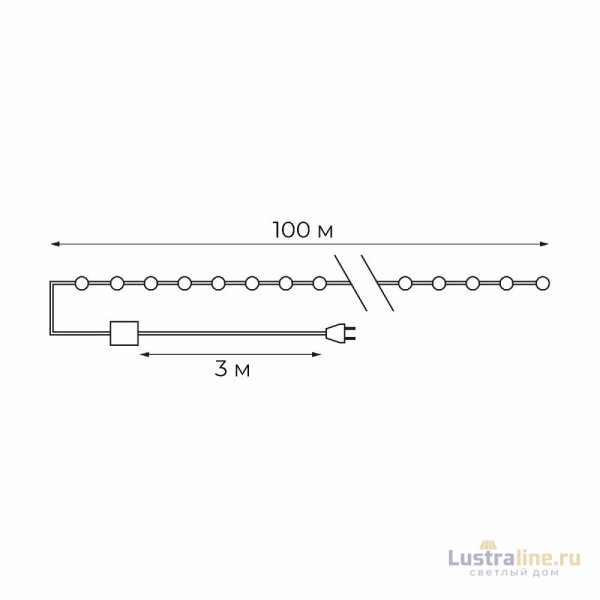 Гирлянда Роса Uniel ULD-S10000-1000/DGA WARM WHITE IP20 DEW UL-00012089