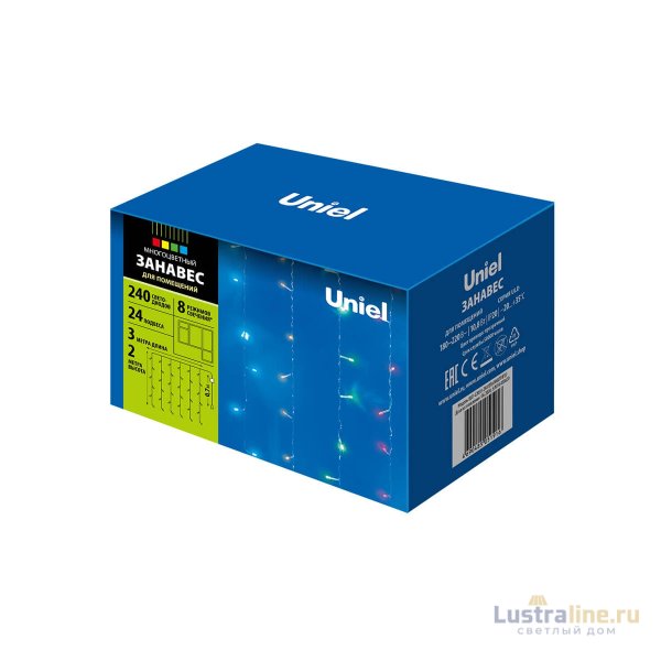 Светодиодная гирлянда Uniel (07943) занавес разноцветный ULD-C2030-240/DTA Multi IP20