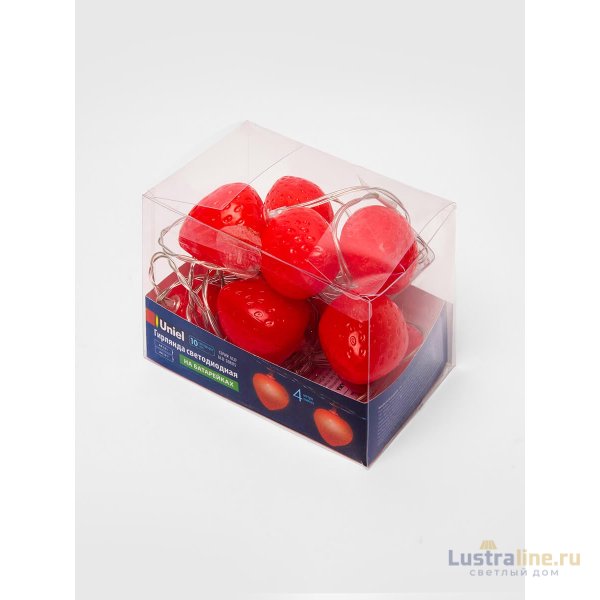 Светодиодная гирлянда Uniel Клубника (UL-00003394) красный ULD-S0400-010/STB/2AA Red IP20 Strawberry Светодиодная гирлянда Uniel Клубника (UL-00003394) красный ULD-S0400-010/STB/2AA Red IP20 Strawberry