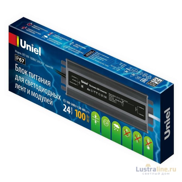 Блок питания Uniel UET-VAF-100B67 24V IP67 UL-00009367