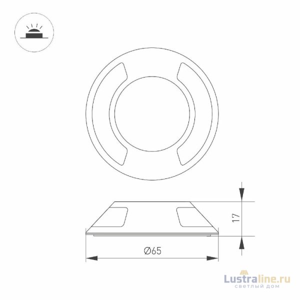 Накладка Arlight ART-DECK-CAP-LID2-R65 (SL, STEEL) 045350