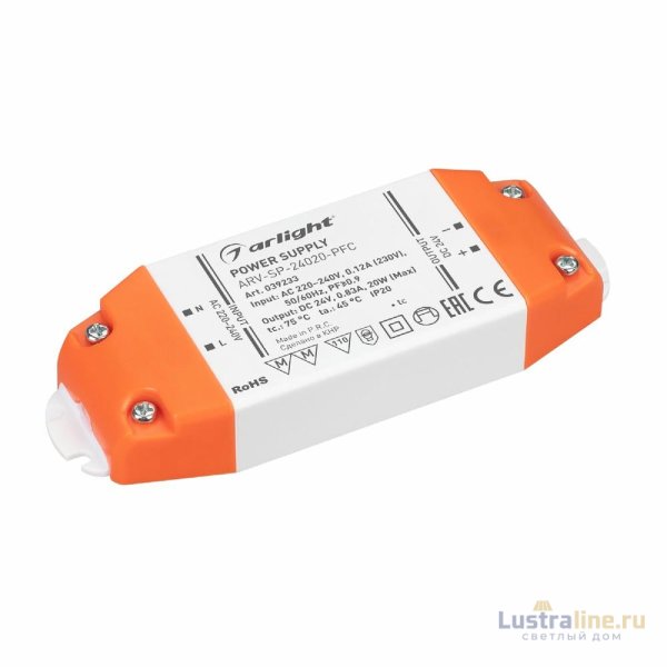 Блок питания Arlight ARV-SP-24020-PFC (24V, 0.83A, 20W) 039233