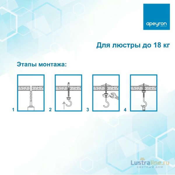 Набор для крепления люстры (до 18 кг) Apeyron 22-01