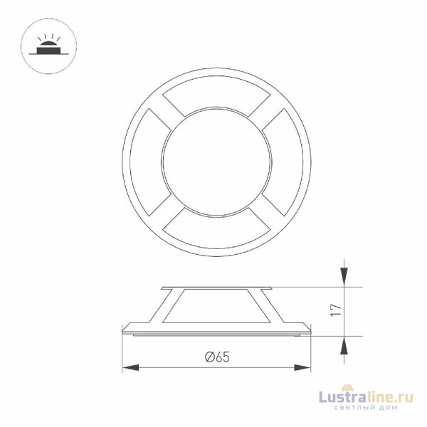 Накладка Arlight ART-DECK-CAP-LID4-R65 (SL, STEEL) 045353