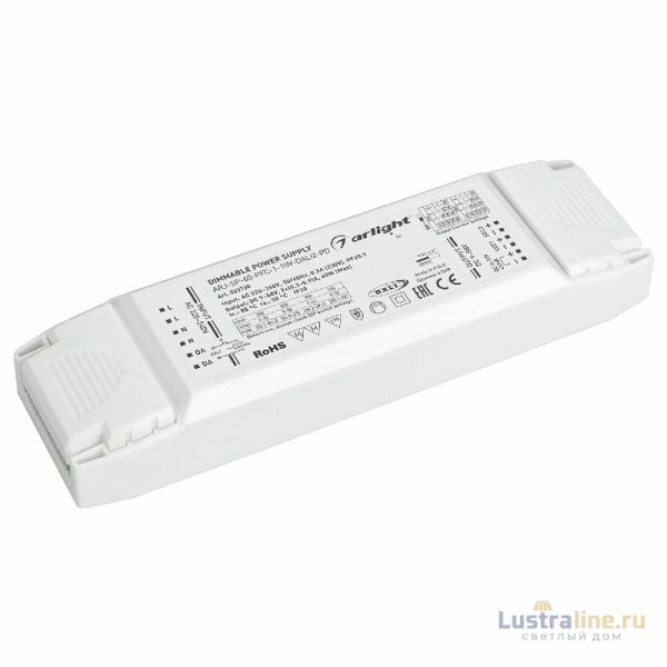 Блок питания Arlight ARJ-SP-60-PFC-1-10V-DALI2-PD (60W, 9-58V, 2x0.3-0.9A, IP20) 033730