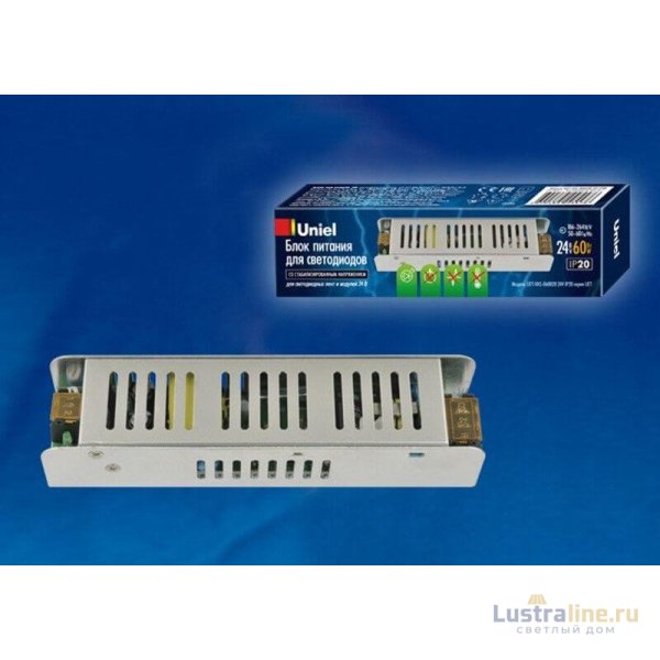 Блок питания (UL-00002429) Uniel 24V 60W IP20 2,5A UET-VAS-060B20 24V IP20