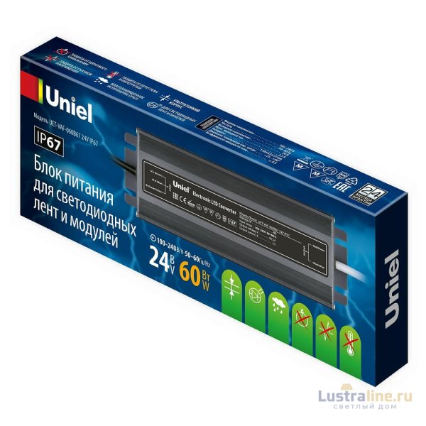 Блок питания Uniel UET-VAF-060B67 24V IP67 UL-00009366