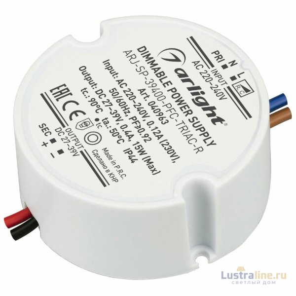Блок питания Arlight ARJ-SP-39400-PFC-TRIAC-R (15W, 27-39V, 400mA) 040963 Блок питания Arlight ARJ-SP-39400-PFC-TRIAC-R (15W, 27-39V, 400mA) 040963