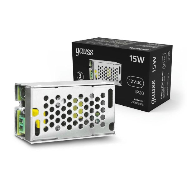 Блок питания Gauss Led Strip PS 12V 15W IP20 2A 202003015