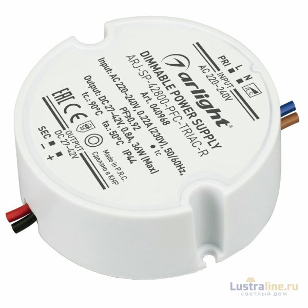 Блок питания Arlight ARJ-SP-42800-PFC-TRIAC-R (36W, 27-42V, 800mA) 040968
