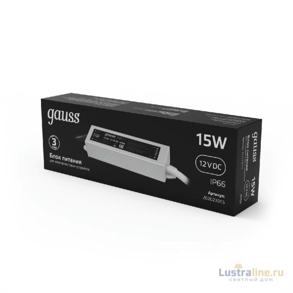 Блок питания Gauss 12V 15W IP66 2A 202023015