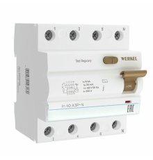 Устройство защитного отключения 3P+N 40 A 30 mА АС 6 kА Werkel W914P406 4690389193170 a062565