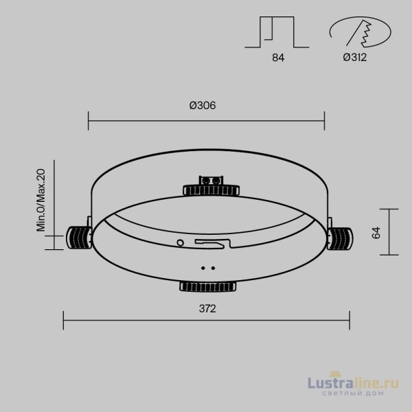 Рамка для встраиваемого светильника Maytoni Downlight DLA032-TRS36-W