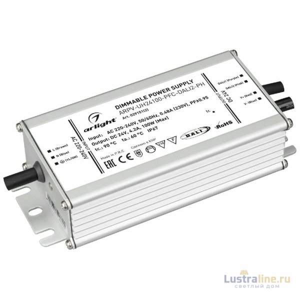 Блок питания Arlight ARPV-UH24100-PFC-DALI2-PH (24V, 4.2A, 100W, IP67) 029151(2)