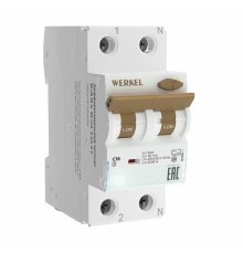 Дифференциальный автомат 1P+N 16 A 30 mА 6 kА C A Werkel W922P166 4690389193224 a062444