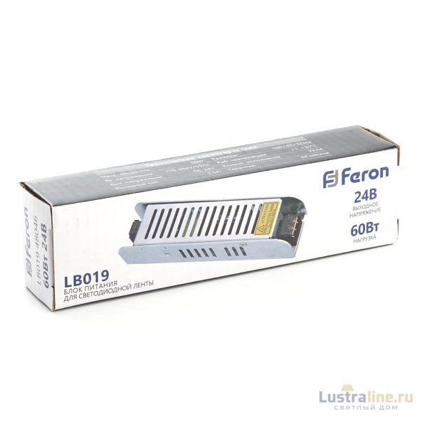 Трансформатор для светодиодной ленты Feron LB019 60Вт 24В IP20 48046