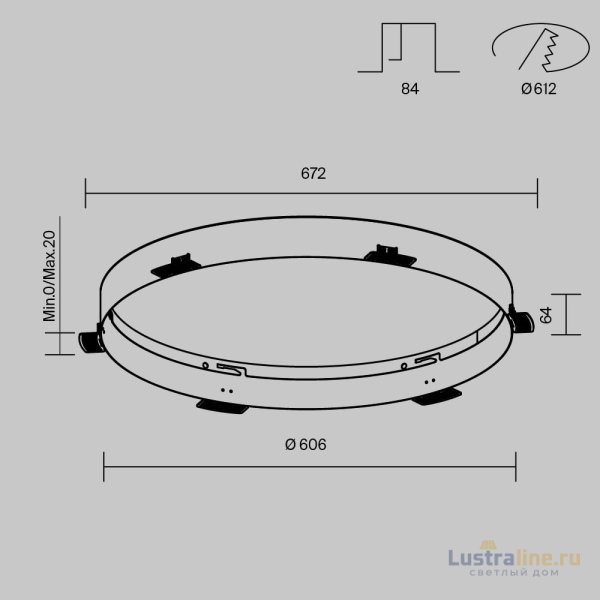 Рамка для встраиваемого светильника Maytoni Downlight DLA032-TRS90-W