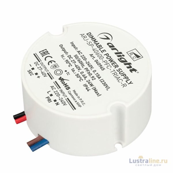 Блок питания Arlight ARJ-SP-40600-PFC-TRIAC-R (24W, 27-40V, 600mA) 040965 Блок питания Arlight ARJ-SP-40600-PFC-TRIAC-R (24W, 27-40V, 600mA) 040965