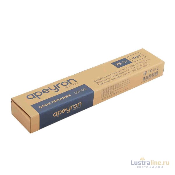 Блок питания Apeyron 12В (СТ) 75Вт импульсный IP67 170-264В 6,25А 03-105