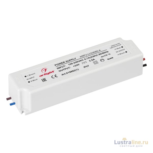 Блок питания Arlight ARPV-LV24060-A (24V, 2.5A, 60W) 018982(1) Блок питания Arlight ARPV-LV24060-A (24V, 2.5A, 60W) 018982(1)