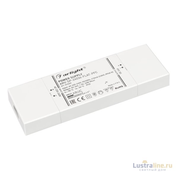 Блок питания Arlight ARV-SP-24036-Flat-PFC (24V, 1.5A, 36W) 033260