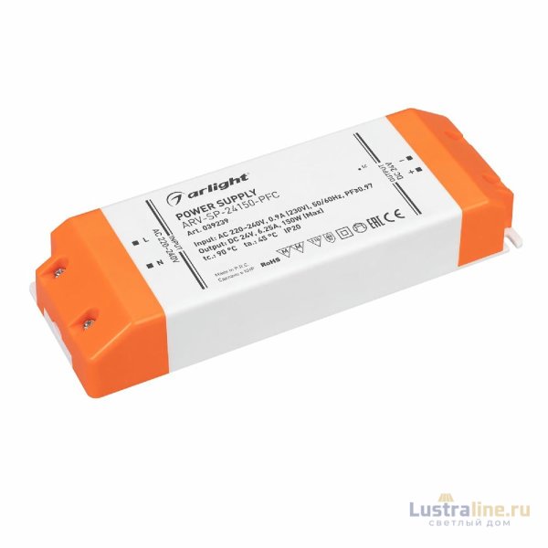 Блок питания Arlight ARV-SP-24150-PFC (24V, 6.25A, 150W) 039239 Блок питания Arlight ARV-SP-24150-PFC (24V, 6.25A, 150W) 039239