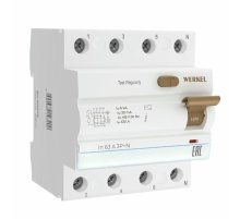 Устройство защитного отключения 3P+N 63 A 30m А АС 6 kА Werkel W914P636 4690389193200 a062566
