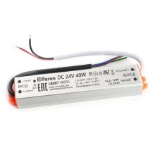 Трансформатор для светодиодной ленты Feron LB007 40Вт 24В IP67 48055