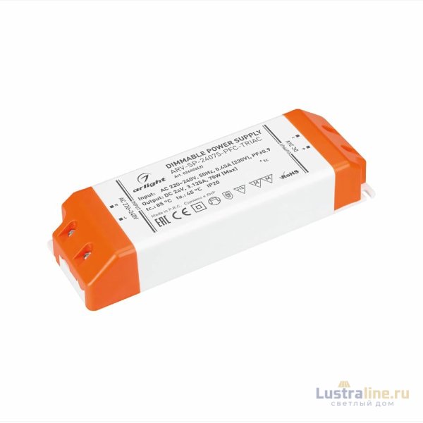 Блок питания Arlight ARV-SP-24075-PFC-TRIAC (24V, 3.1A, 75W) 026406(2)