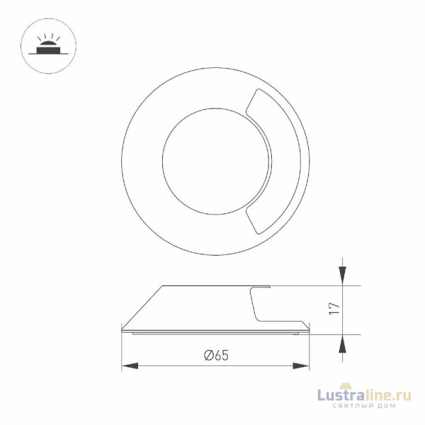 Накладка Arlight ART-DECK-CAP-LID1-R65 (SL, STEEL) 045349
