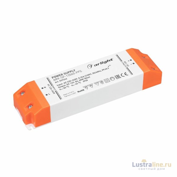 Блок питания Arlight ARV-SP-12060-PFC (12V, 5A, 60W) 039242 Блок питания Arlight ARV-SP-12060-PFC (12V, 5A, 60W) 039242