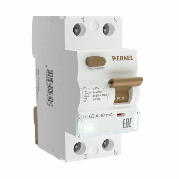 Устройство защитного отключения 1P+N 63 A 30 mА АС 6 kА Werkel W912P636 4690389193125 a062563