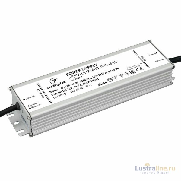 Блок питания Arlight ARPV-UH24400-PFC-55C (24V, 16.7A, 400W, IP67) 040977