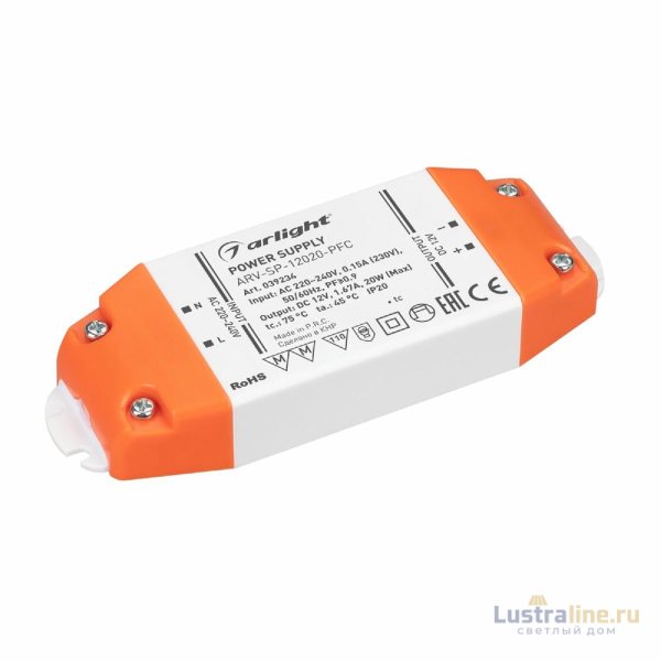 Блок питания Arlight ARV-SP-12020-PFC (12V, 1.67A, 20W) 039234 Блок питания Arlight ARV-SP-12020-PFC (12V, 1.67A, 20W) 039234
