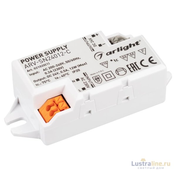Блок питания Arlight ARV-SN24012-C (24V, 0.5A, 12W) 021020(1)